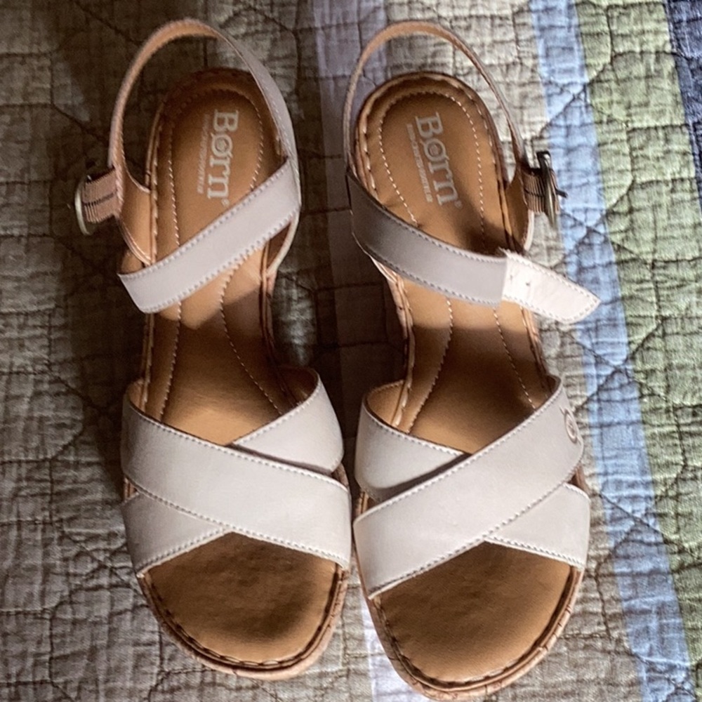 Nordstrom Cream Wedge Shoes with Cork Heel - Picture 6 of 6